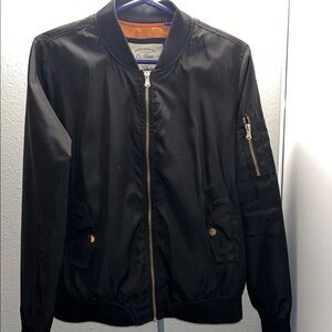 Ci Sono Black Bomber Jacket with Gold Accents
